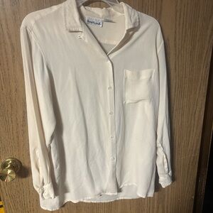 Anne Klein Cream Button-Up Blouse